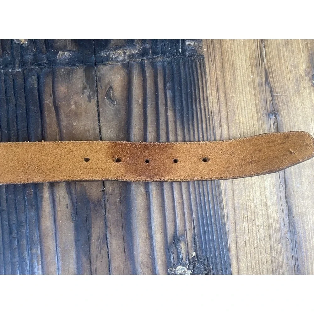 Brighton Brown Leather Belt with Gold Accents Size Medium